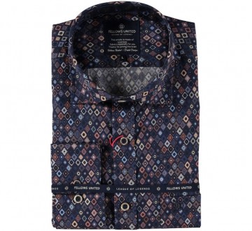 Fellows united overhemd argyle navy 326501 110 1