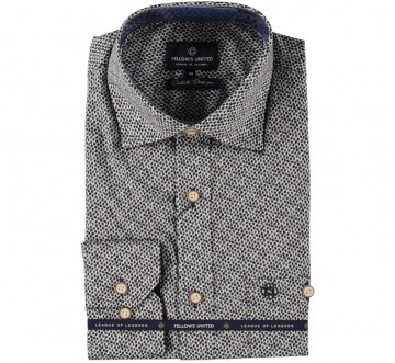 Fellows united overhemd mini leaves brown 326530 1 1