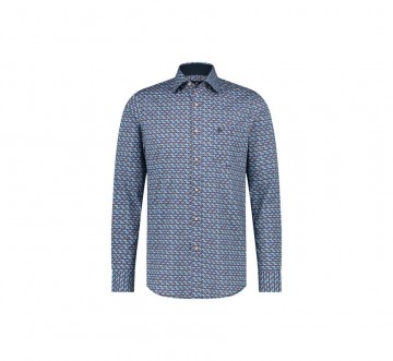 Fellows united overhemd stretch pyramids mid blue