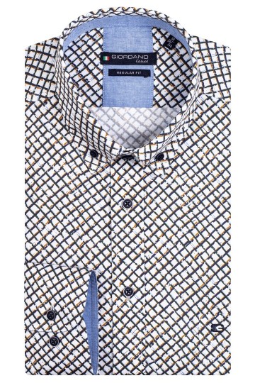 Giordano painted diagonal check ivy button down overhemd groen iz7fh185ngq0u1uo